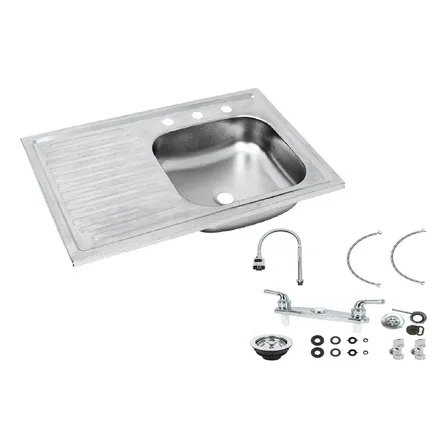 Tarja Fregadero Empotrar/sobreponer Inox Kit Instalación Sobreponer Tarja Derecha