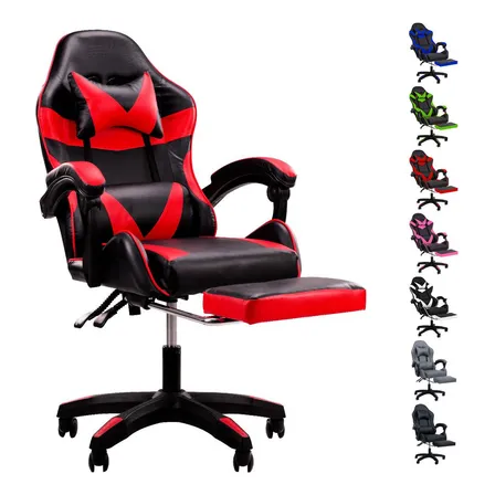Silla Gamer Ergonómica Reclinable Giratoria Súper Cómoda Selectshop Color Rojo Cuero Sintético