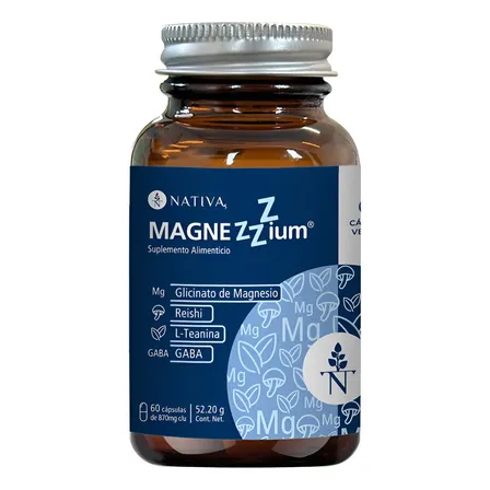 Magnezzzium | Glicinato De Magnesio Quelado +hongo Reishi + L-teanina + Gaba | Suplemento Natural Para Dormir Bien,... Sin Sabor