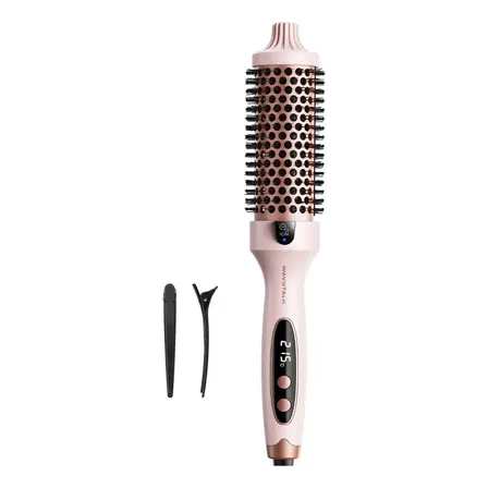 Cepillo Térmico Wavytalk, Cepillo Redondo De Cerámica, Rosa