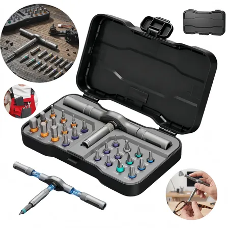 Destornillador Magnetico 24 En 1 Con Puntas Intercambiables