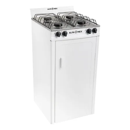 Parrilla Gabinete Alfamex,gas Lp 4q, Cubierta De Acero Inox. Color Blanco