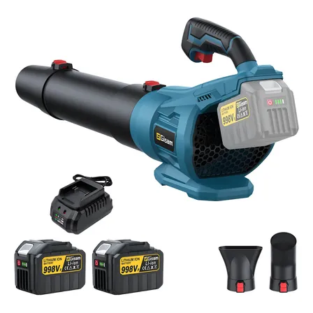 Sopladora Inalambrica 2 Baterías 6ah 3 Boquillas Gisam B4217