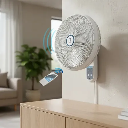 Ventilador De Pared Con Control Remoto 18 Pulgadas Navia Cr018p 3 Velocidades Silencioso Fácil Montaje 45.72 Cm Gris Polipropileno