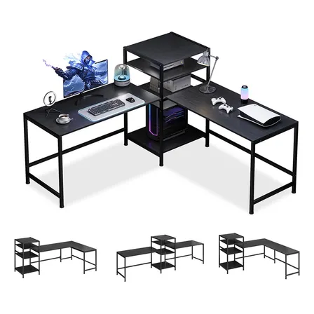 Escritorio L De Lujo Ideal Para Oficina Y Home Office Negro