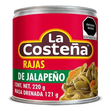 Chiles En Rajas De Jalapeño Con Soya/trigo 220gr La Costeña