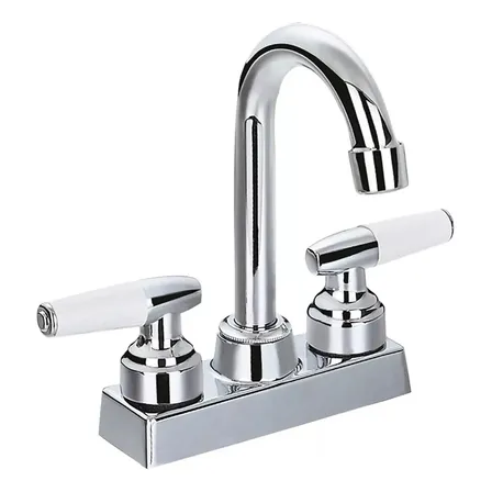 Mezcladora Lavabo Grifo Llave De Baño Cuerpo Abs Ecoflux Acabado Cromado Color Plateado