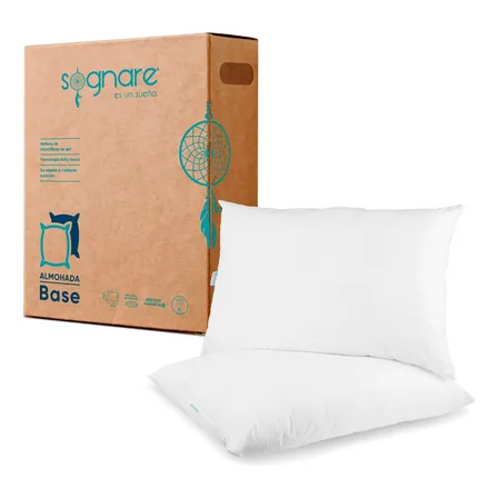Sognare Tradicional 2 Pack Almohadas Estándar Semi Firme Línea Base Color Blanco