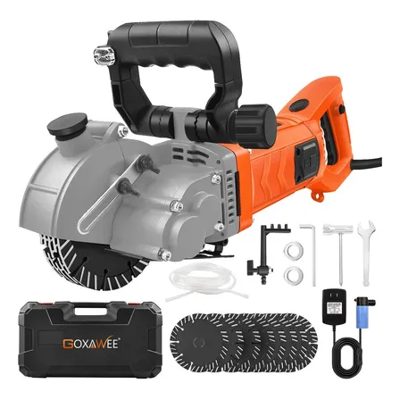 Goxawee® Máquina Ranurador Sierra Corte De Ranura De Pared, 110 V, 4800 W, Para Ladrillo, Concreto, Granito. Ranuradora,... 60hz Naranja Claro