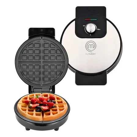 Wafflera Redonda Acero Flash Cook+ Hukën Masterchef Negro