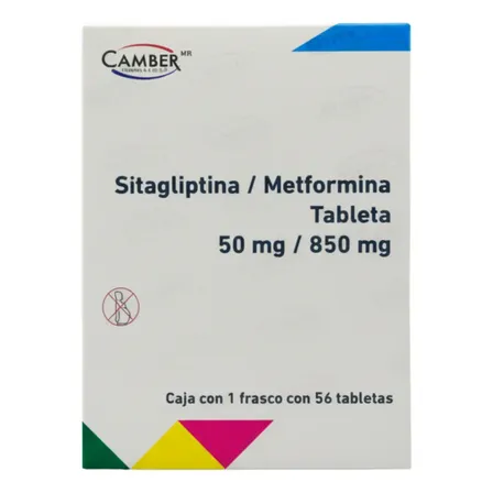 Sitagliptina Metformina 50mg / 850mg Frasco Con 56 Tabletas Camber
