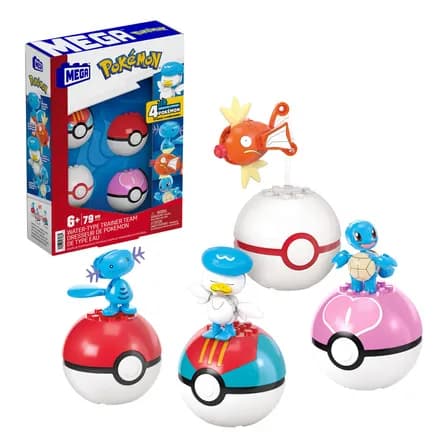 Mega Pokémon Pokébolas Equipo Entrenador De Tipo Agua 79 Multicolor