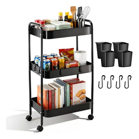 Carrito Organizador De Acero Multifunción Con Ruedas