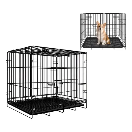 Jaula Plegable Transportadora Perro Mr Wuff 60x42x50 Color Negro