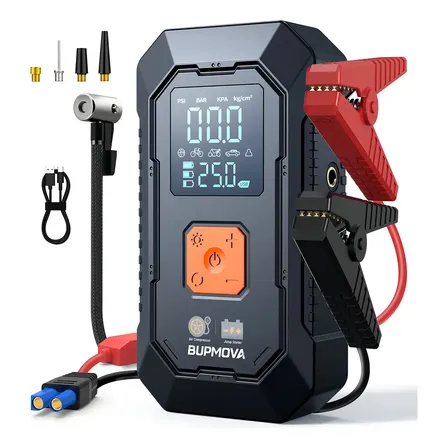 Arrancador De Batería Portátil 6000a Para Auto Con Inflador 150psi De Neumáticos Y Led Pantalla, 3 Modos De Iluminación Y Modo Sos Para Automóvil Moto Camioneta Cortacésped Colchón Inflable Baloncesto
