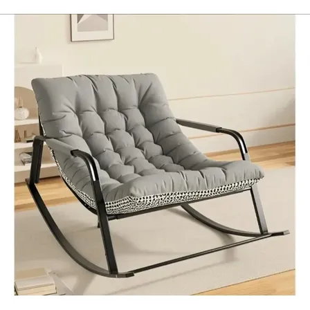 Sillas Playa Doble Reclinablesilla De Ocio Mecedora 110*85*66cm Gris