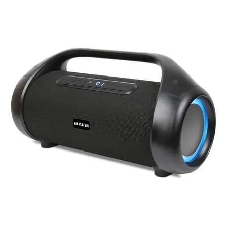 Bocina Portátil Aiwa Aws1000bt Negro Bluetooth 90w Rms Resistente Al Agua Con Luces Led