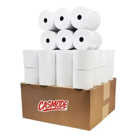 Caja Papel Rollos Térmico Casmode 80x80 Mm Con 50 Pz Color Blanco