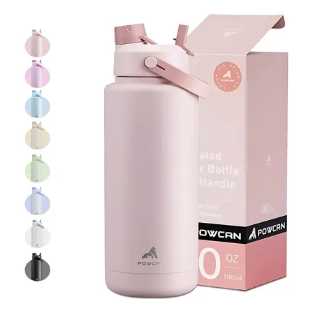 Powcan Taza Térmica 40oz Con Pajita 2 En 1 Y Tapa Con Pico