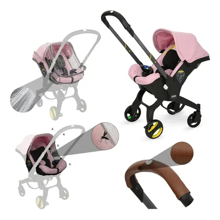 Carriola Para Bebé Dodo Baby Volpe Mosquitero E Impermeable Color Rosa Negro