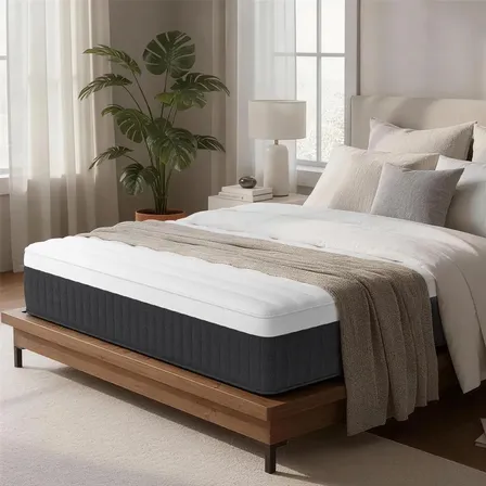 Colchón Queen Size Premium Híbrido 25cm De Memory Foam Con Resortes Ensacados Ortopédico Alta Densidad Soporte Lumbar Antihongos Regalo De Kings 400kg En Caja Blanc Negro