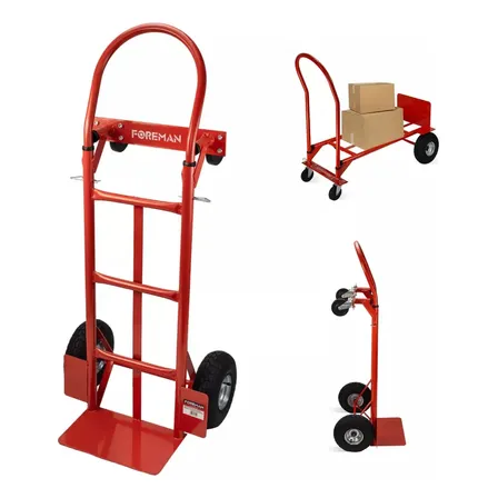 Diablo De Carga 400 Kg Plataforma Ruedas Neumáticas Carrito Rojo