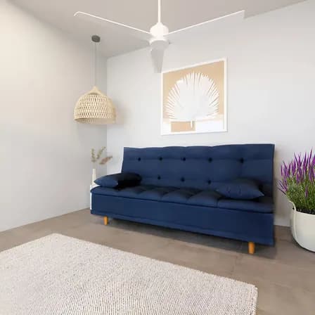 Sofa Cama Lase Janeiro Sillon Tapiz Oslo Azul Oscuro Color Azul Oscuro Liso