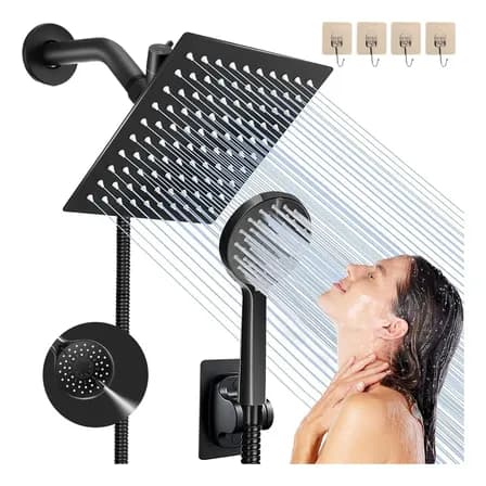 Regadera Cuadrada + Ducha De Mano Para Baño Alta Presión