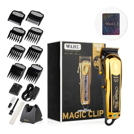 Máquina Para Cortar Cabello Wahl Magic Clip Cordless Gold 8148-700 5 Star Profesional Inalámbrica 6600 Rpm Con Cuchilla Crunch Titanio Carbono Incluye 8 Peines Premium Con Holograma De Autenticidad