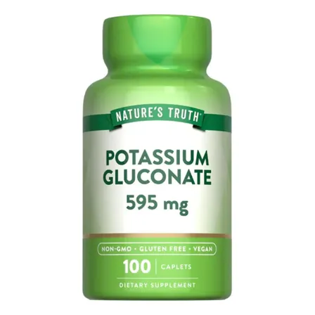Nature's Truth Gluconato De Potasio 100 Tabletas Suplemento Mineral Sin Sabor