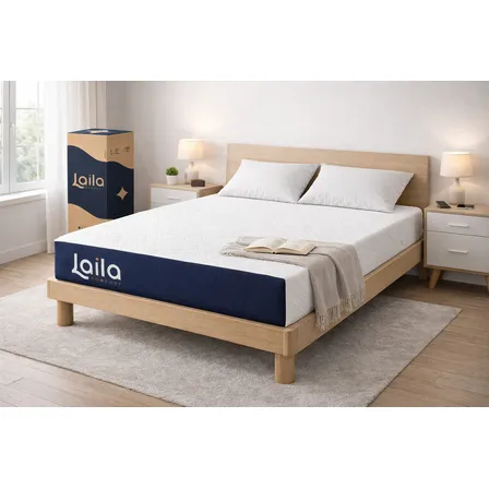 Colchon Matrimonial De Espuma Memory Foam, Laila Essentials Blanco