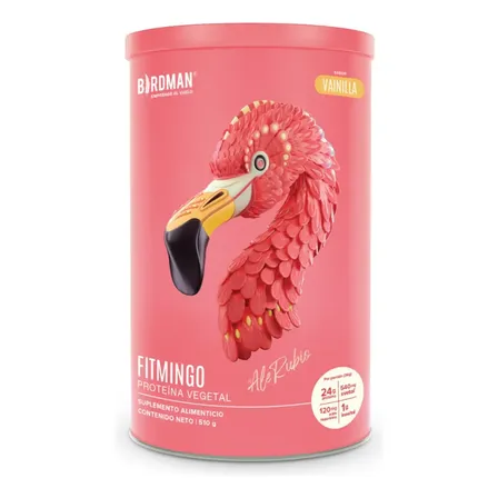 Birdman Fitmingo Proteína Vegana En Polvo | Con Inositol & Ácido Hialurónico | Sin Lácteos | Vainilla | 510g