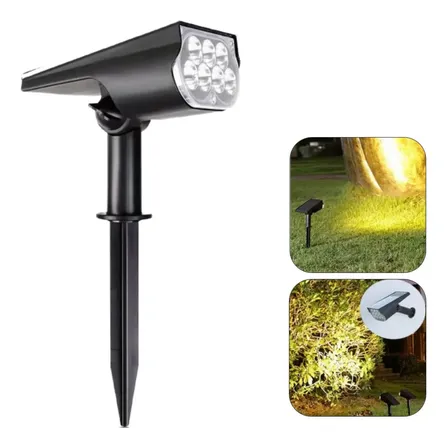 Lámpara Solar Exterior Jardin Pared 7 Led Luz Multicolor