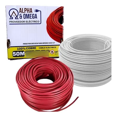 Cable Eléctrico Calibre 12 Thw Cobre 50 Metros 2 Piezas 100%