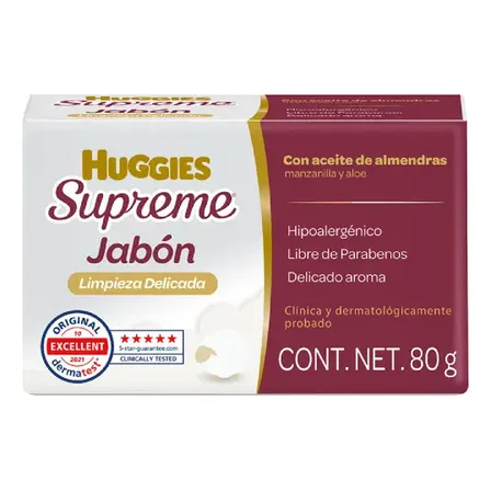 Jabón En Barra Huggies Supreme Protección Delicada 80g