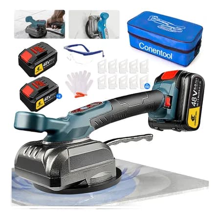 Niveladores De Azulejo Porcelanato Inalámbrico Alta Potencia Vibrador Azulejo Con 2 Baterías 5 Niveles De Velocidades Adecuada Para Suelos, Azulejos, Paredes