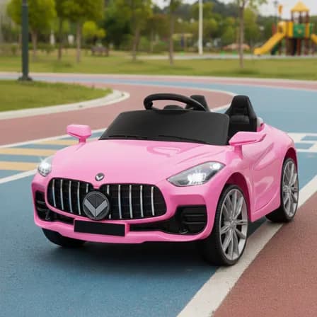 Kids House Montable Carrito Eléctrico Dash Rosa, Control Remoto, Bocinas Bluetooth, Luces Led, Cinturón De Seguridad Y Batería Recargable