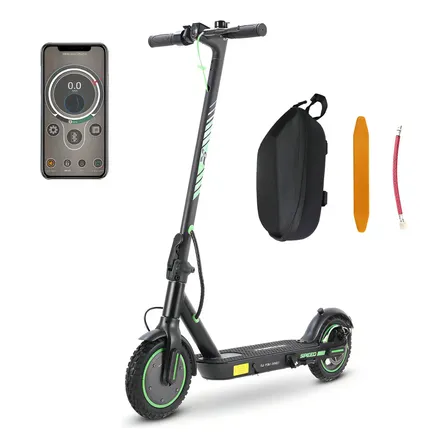 Pop Shope P1 Max Scooter Eléctrico Plegable Adulto, 400w Motor-max, Velocidad Máx. 25 Km/h, Autonomía 28km, Patin Eléctrico Con Bluetooth App, Neumáticos Todoterreno De 10 Pulgadas Negro