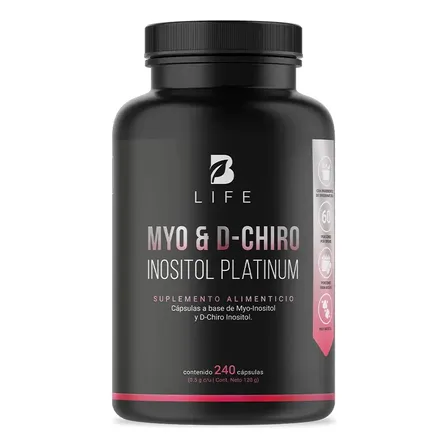 Myo Y D-chiro Inositol Con 240 Cápsulas Ratio 40:1 2000mg Por Porción | Apoya El Equilibrio, El Metabolismo Y El Bienestar Femenino | Suplemento Mujer | Más Porciones Por Bote | B Life Sin Sabor