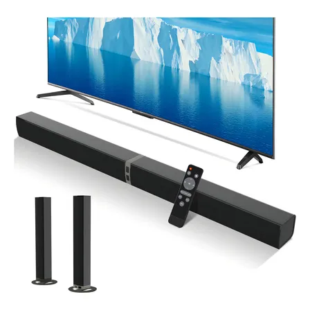 Barra De Sonido Mzeibo 60w 2.1 Canales Bluetooth Hdmi Aux Negra Con Control Negro