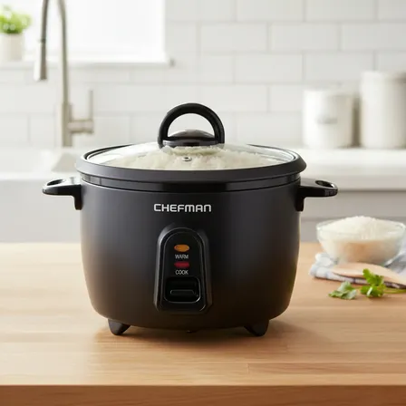 Chefman Arrocera Electrica De 10 Tazas Cn Olla Antiadherente Negro 60