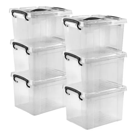 Cajas De Almacenamiento 6pz Transparentes 6 Litros Ag Box Transparente Liso