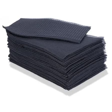 Campo Desechable Mantel Babero Bicapa 125pz Negro