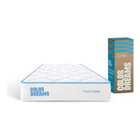 Colchón Individual En Caja Essential Memory Foam 100x190x18 Cm Hipoalergénico Espuma De Alta Densidad Y Tela Poliéster Firmeza Media Colordreams