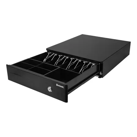 Cajon Dinero Metalico Apertura Automatica Billetes Y Monedas Color Negro