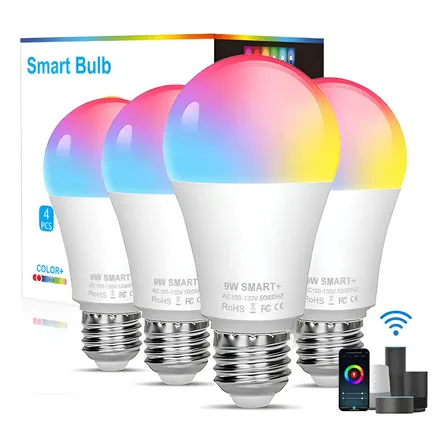 4 Pcs Foco Led Inteligente Rgbcw E27 9w Cozylife Alexa Google Android