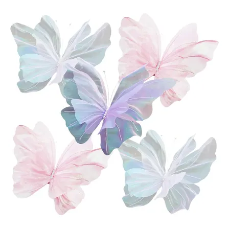 5pcs Gasa Artificial Mariposas Gigante Mariage Decorar 50cm