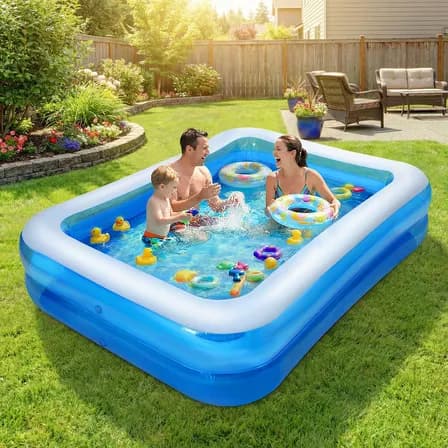 Alberca Inflable Grandes Piscinas Rectangular 205x150x50cm Color Azul