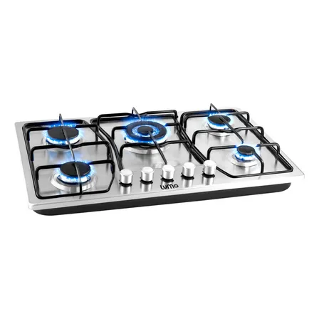 Parilla Gas Empotrable Estufa 5 Parrilla Reforzada De Hierro Plateado