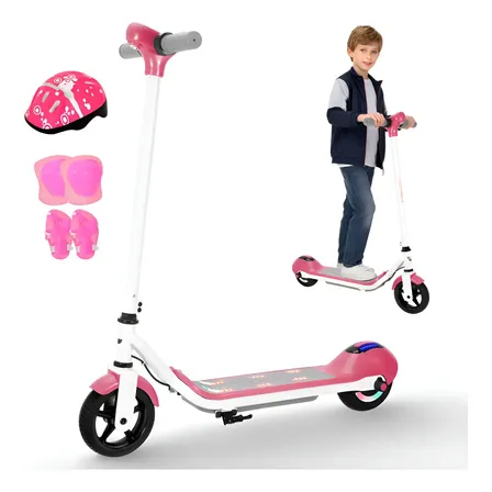 Scooter Eléctrico Para Niños Luz Led 15km/h Honey Whale E2 Color Rosa Chicle